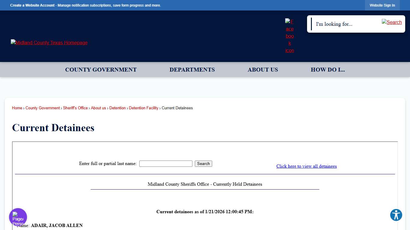 Current Detainees | Midland County, TX
